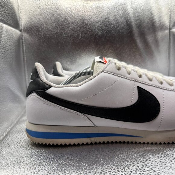 Size 13 Nike Cortez Lace Up White Black Photo Blue 2023 Sneaker Shoes DM4044-100 - Picture 3 of 11